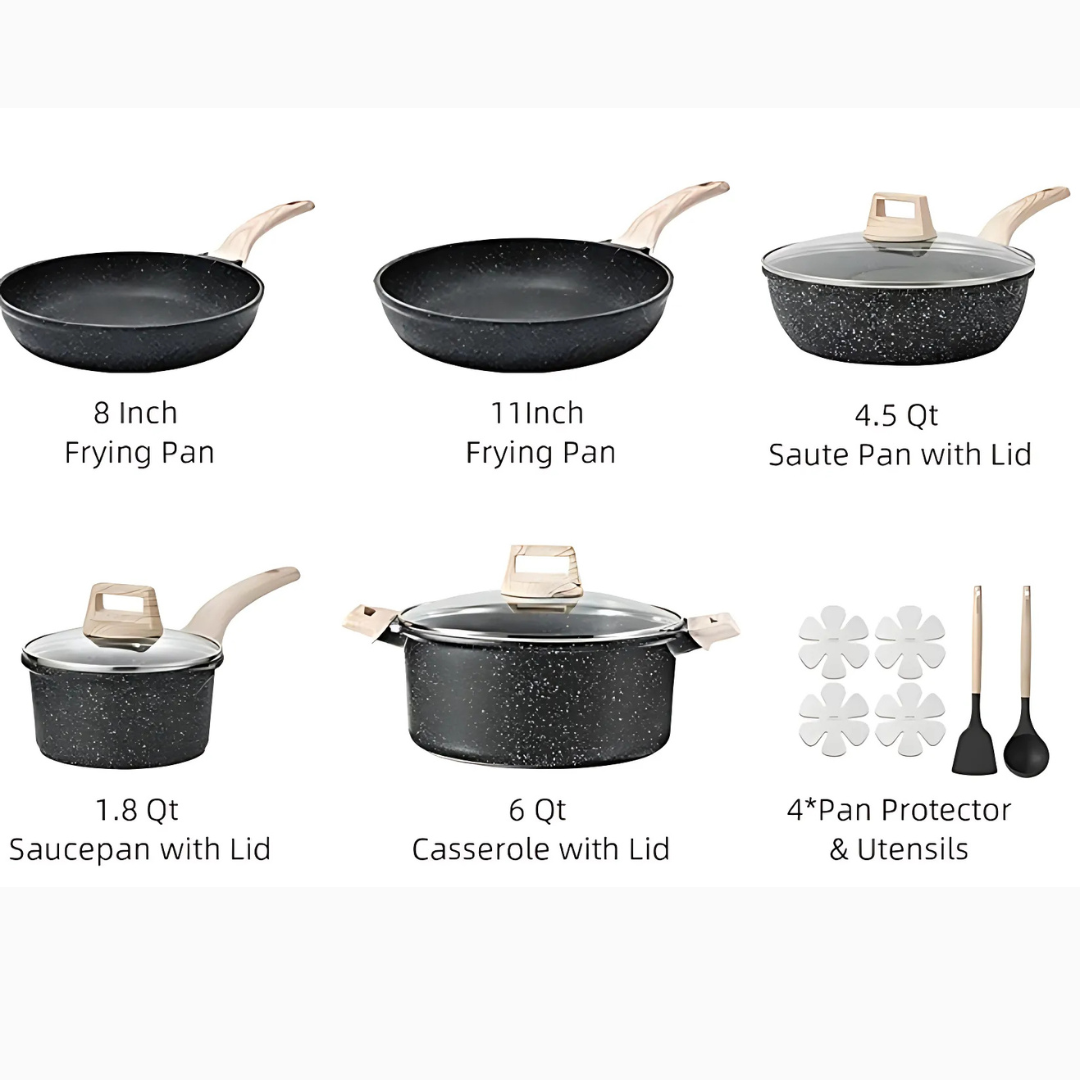 12 pcs Non Stick Pots and Pans Set