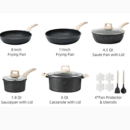 12 pcs Non Stick Pots and Pans Set