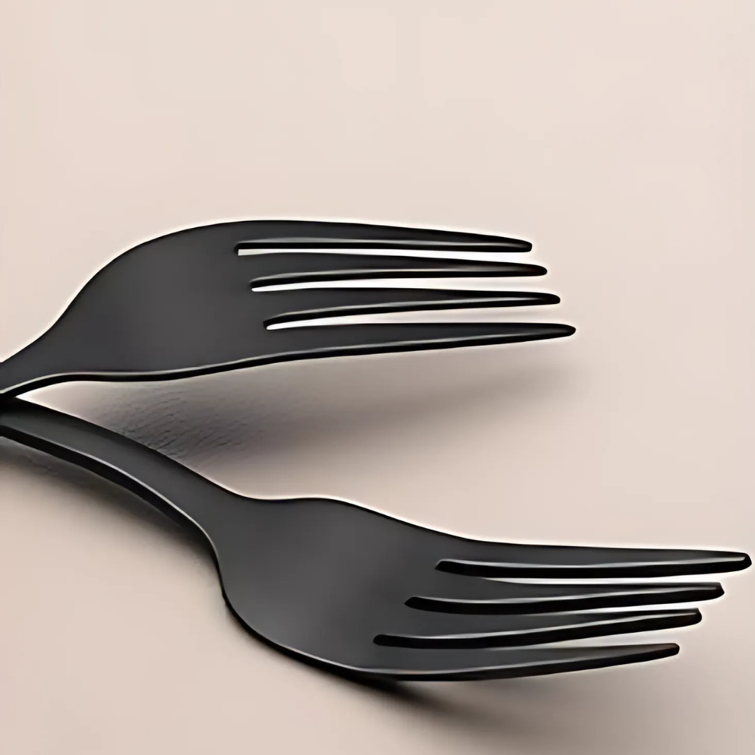 24 pcs Black Silverware Set with Steak Knives